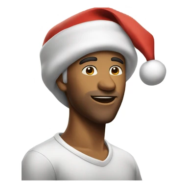 realistic male in santa hat singing a song  sticker
