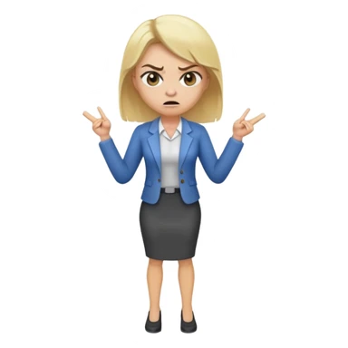angry blonde female teacher full body without glasses sticker