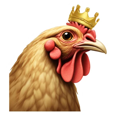 Poulet avec une couronne  sticker