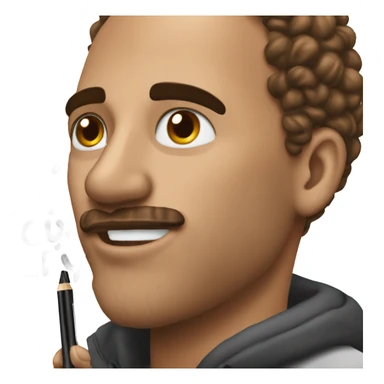 Man with sharpie on his face writing words. sticker