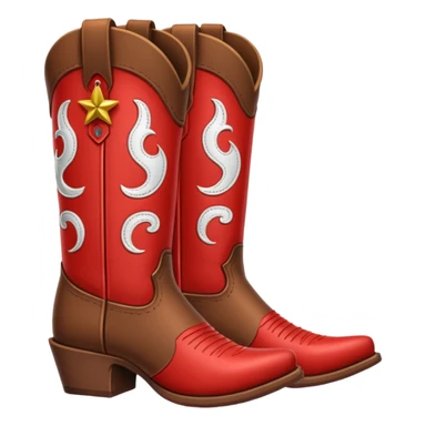 Red and brown cowgirl boots emoji sticker