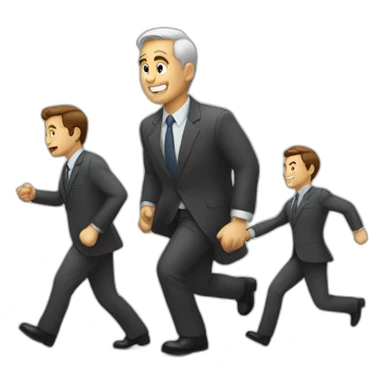 Boss pushing employees  sticker