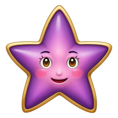 Quiero un emoji de estrella, pero que la estrella sea de oro rosa y brilli brilli con chispitas moradas sticker