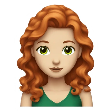 White girl with wavy red hair and green eyes  sticker
