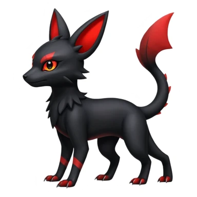 Shiny Dark Edgy Gothic Gloomy Futuristic Salandit-Umbreon-Litten-Hybrid (Full body) sticker