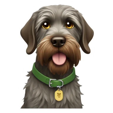 wire-haired pointing griffon with olive green collar sticker