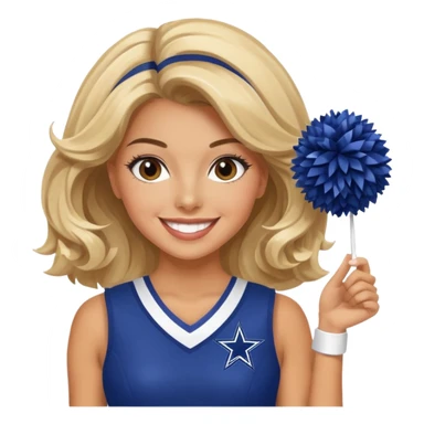 cowboys cheerleader with pom poms sticker