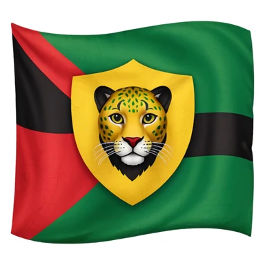 Soulaani black green yellow and red heritage flag with African panther crest in the middle  sticker