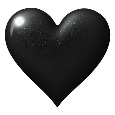 black heart with white glitter sticker