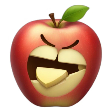 bited apple sticker