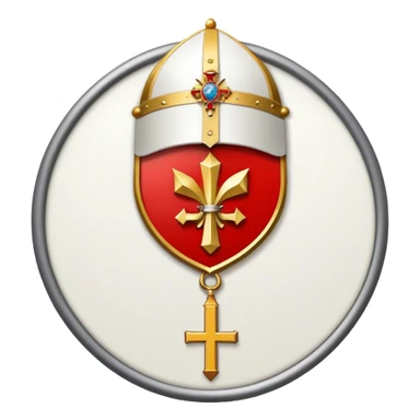 Pope's emblem with a touch of red sticker