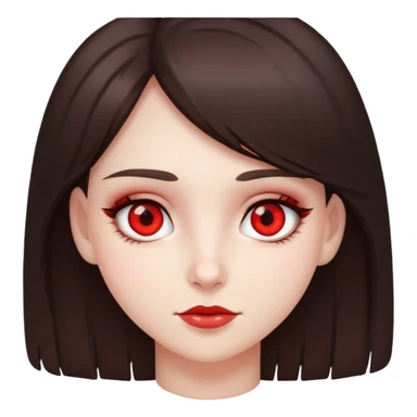 Brunette girl with really red eyes  sticker