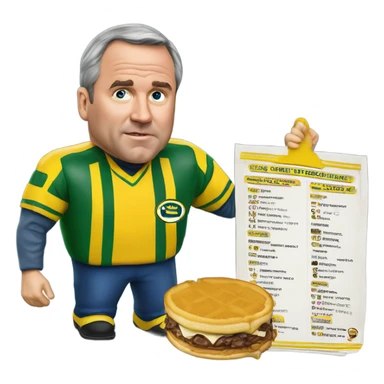 Mike McCarthy with Waffle House menu sticker