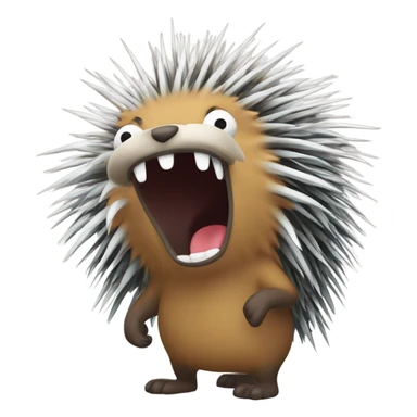 Porcupine drawing puking sticker