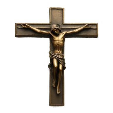 crucifix bronze, flying christ sticker