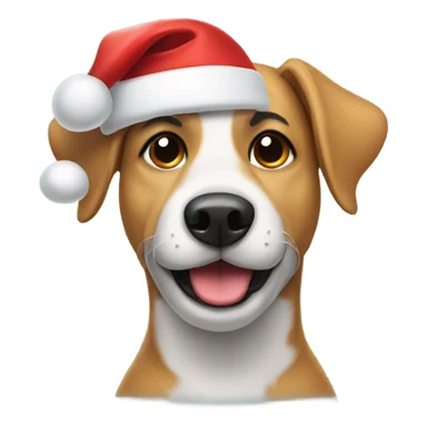 dog wearing santa hat sticker