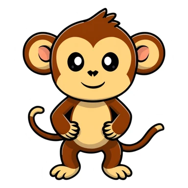 playful monkey sticker
