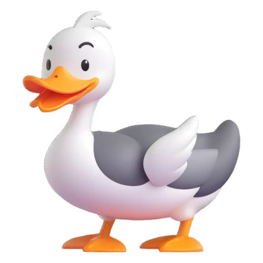 A cartoon-style duck with its beak open, shouting “WAK!” in big comic-style letters. The duck looks expressive and loud, with motion lines to show the sound. White background, bold and fun sticker
