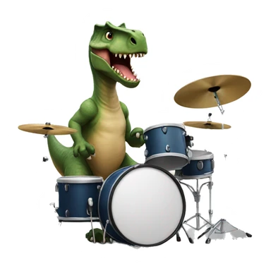 Dinosaur playing the drums sticker