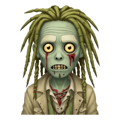 Zombie with dreads sticker