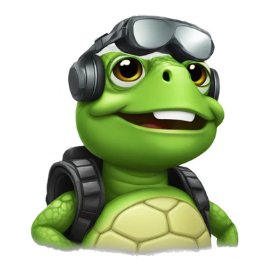 Dj turtle happy sticker