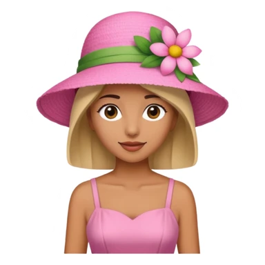 only a pink summer with flower hat sticker