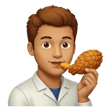 man eating chicken sticker