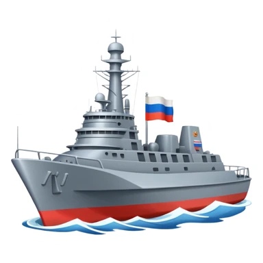warship with russia flag sticker
