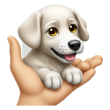Hund mit Spielzeug in der Hand  sticker