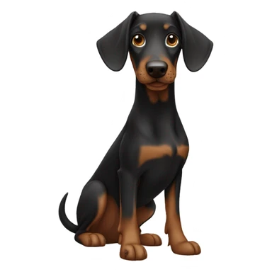 Doberman with curly haired girl  sticker