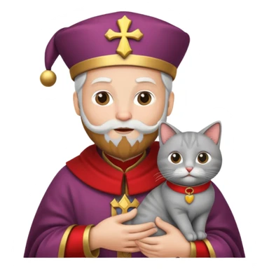 sinterklaas maar hij houd een kat vast sticker