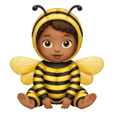 brownie baby girl with pacifier dressed as a bee sticker