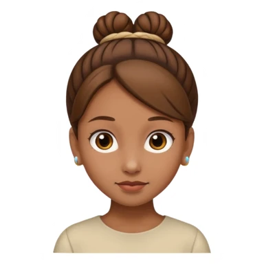 Girl with light brow skin and brown hair in a single bun sticker