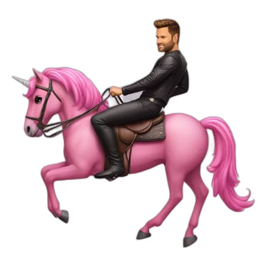 Ricky-Martin-Rides-PinkUnicorn sticker