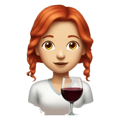Red hair girl Portrait of a red-haired girl who drinks red wine sticker