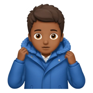 emoji- of a boy putting on his coat sticker