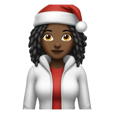 Black female santa with black dreadlocks sticker