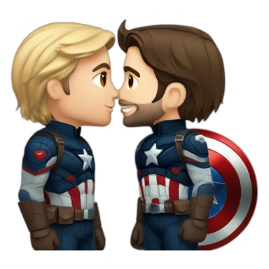 Bucky Barnes kissing Captain America sticker