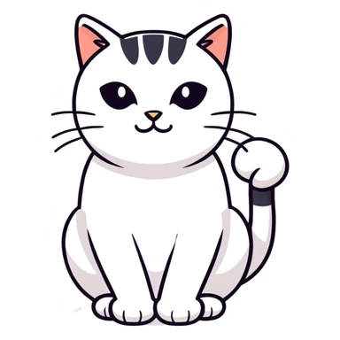 black cat white paws sticker