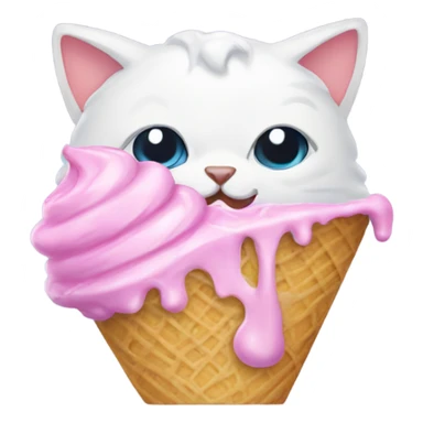 Cat with ice creem sticker