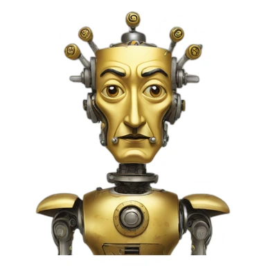 Salvador Dali as a robot king sticker