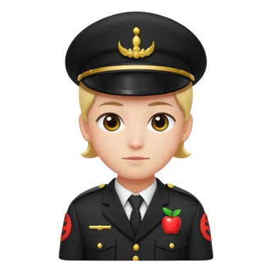 guard from Squid Game Round 6 standing with arms crossed, apple emoji style sticker