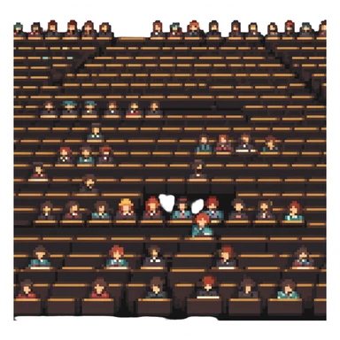 student audience listening to a lecture sticker