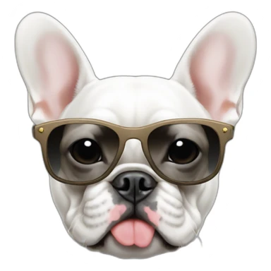 white FRENCH BULLDOg with sunglasses sticker