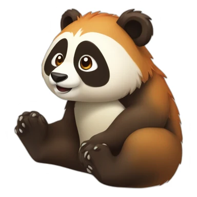 Un panda roux sur un Tanuki sticker