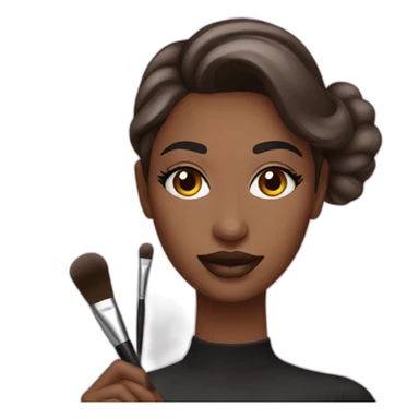 Makeup artist with brush sticker