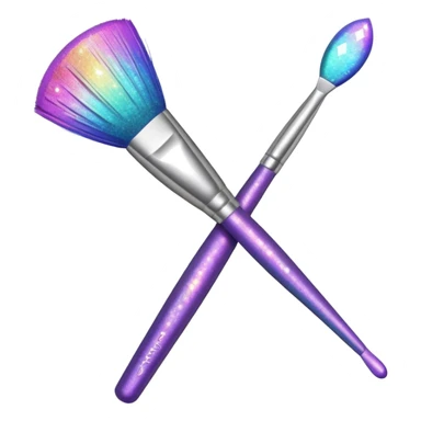 Glitter makeup brush sticker