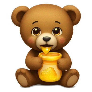 Teddy eating honey sticker