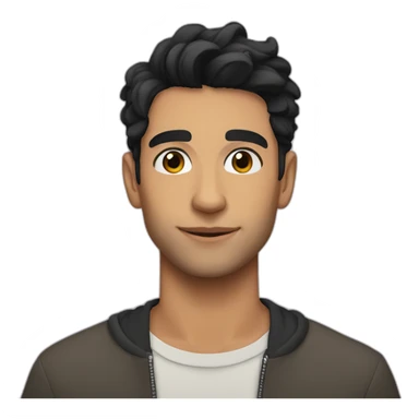 tan france with black hair sticker