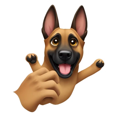 malinois say hello with hand sticker
